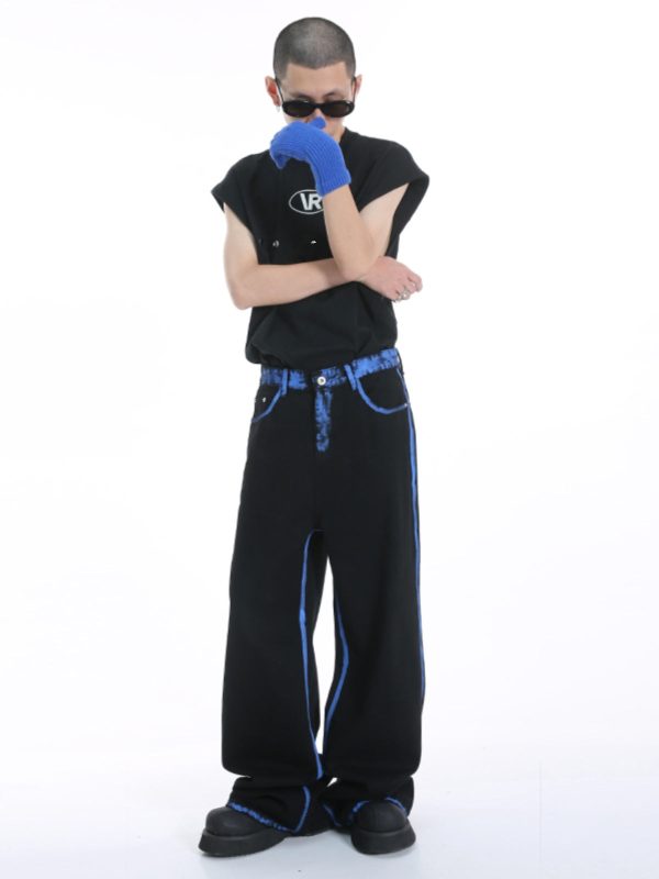 Graffiti Loose Straight Wide-Leg Pants For Cheap - Image 5