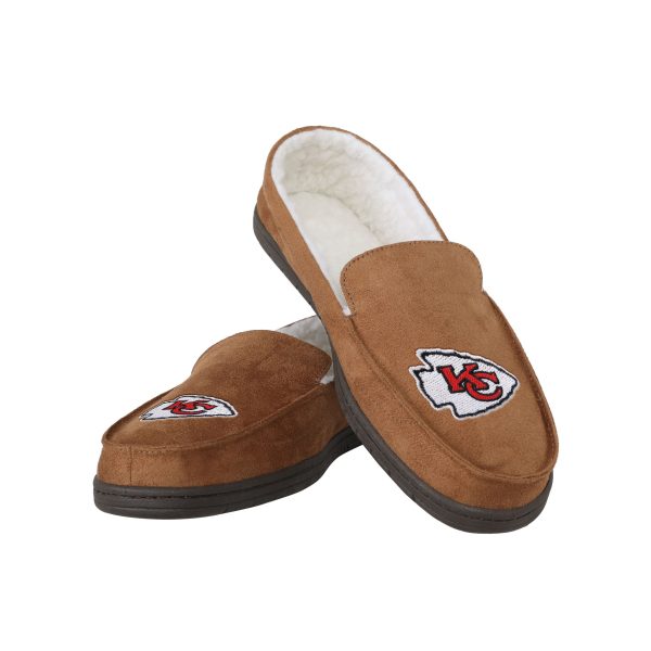 Kansas City Chiefs NFL Mens Beige Moccasin Slipper Online Sale