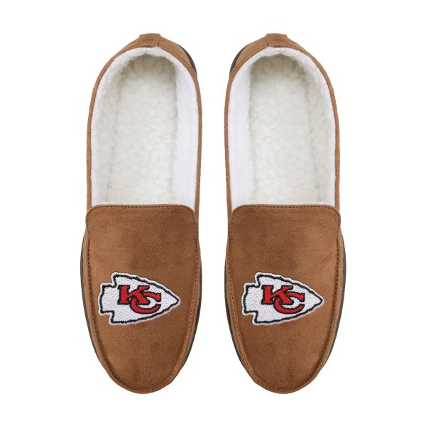 Kansas City Chiefs NFL Mens Beige Moccasin Slipper Online Sale - Image 4