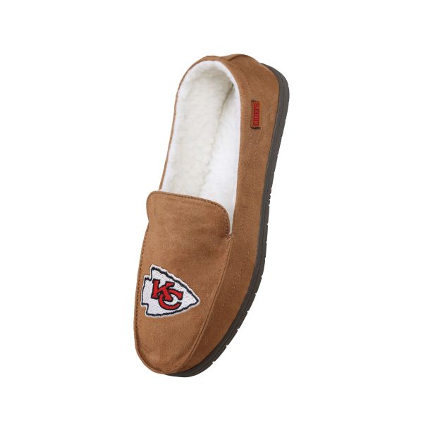 Kansas City Chiefs NFL Mens Beige Moccasin Slipper Online Sale - Image 3
