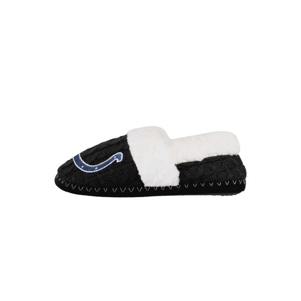 Indianapolis Colts NFL Womens Team Color Fur Moccasin Slippers Cheap - Image 3