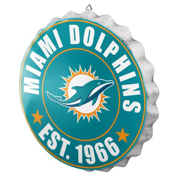 Miami Dolphins NFL Bottle Cap Wall Sign Fashion