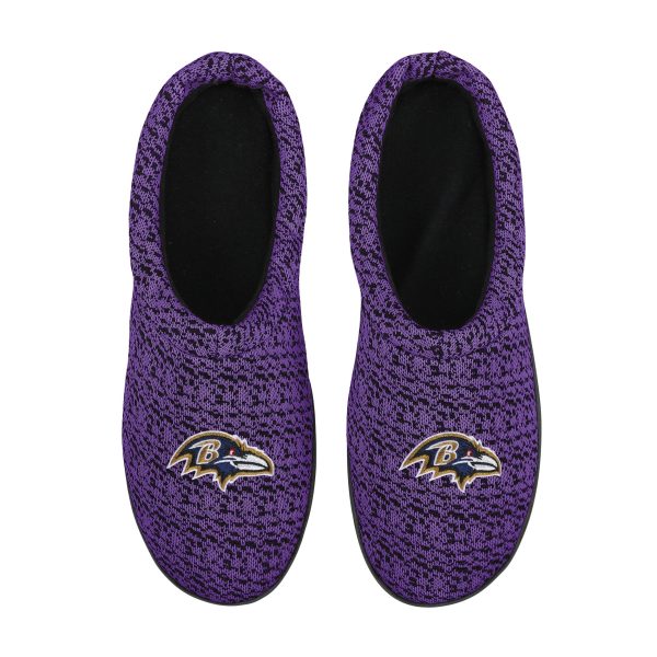 Baltimore Ravens NFL Mens Poly Knit Cup Sole Slippers Hot on Sale - Image 4