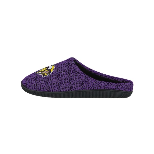 Minnesota Vikings NFL Mens Poly Knit Cup Sole Slippers Cheap - Image 2