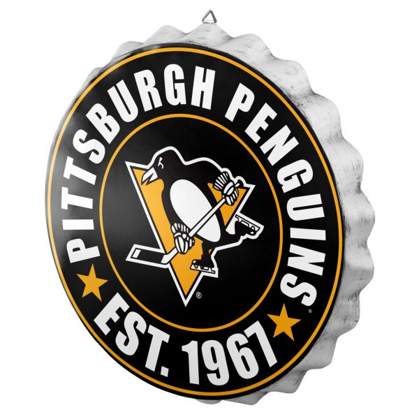 Pittsburgh Penguins NHL Bottle Cap Wall Sign For Cheap