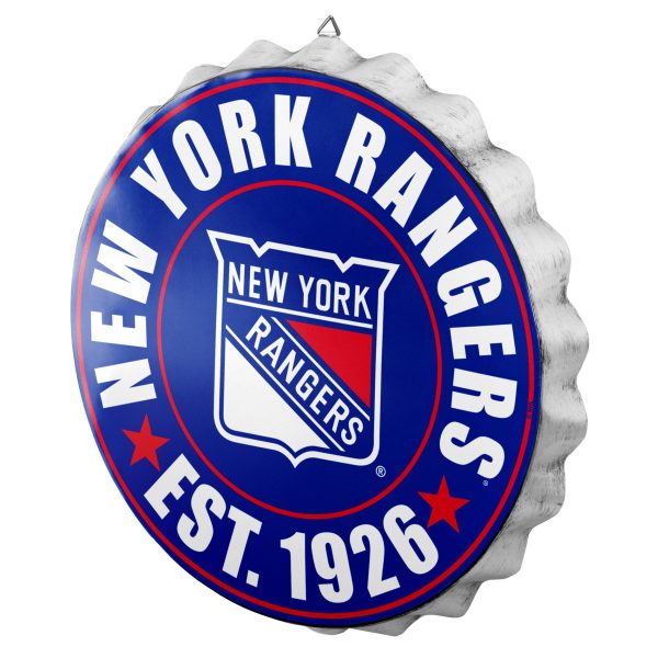 New York Rangers NHL Bottle Cap Wall Sign For Sale