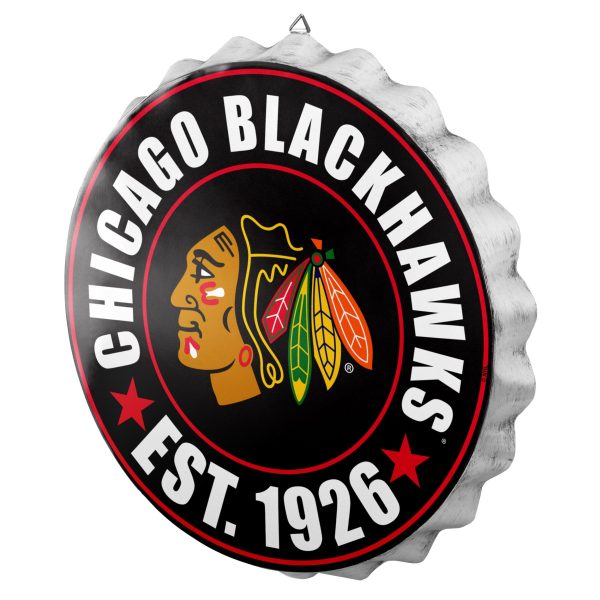 Chicago Blackhawks NHL Bottle Cap Wall Sign Online