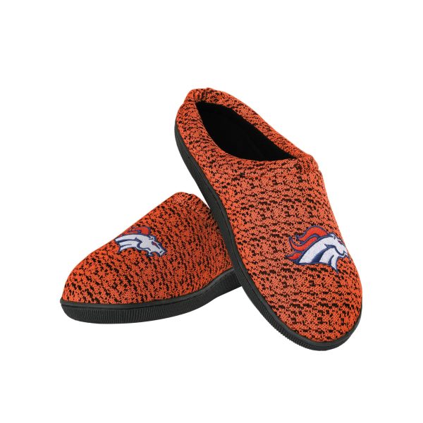 Denver Broncos NFL Mens Poly Knit Cup Sole Slippers Hot on Sale