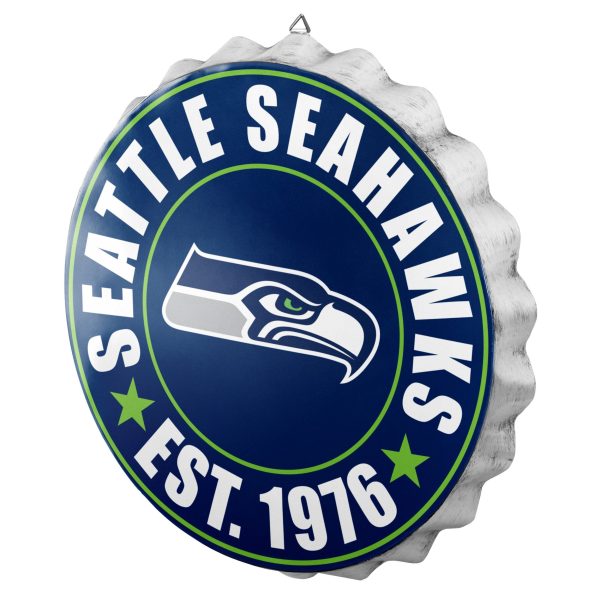 Seattle Seahawks NFL Bottle Cap Wall Sign Sale